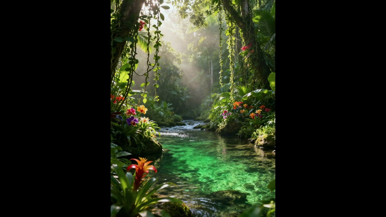 Deep Relaxing Forest Music 🌿 Clear Stream & Soft Light | Stress Relief, Focus, Sleep