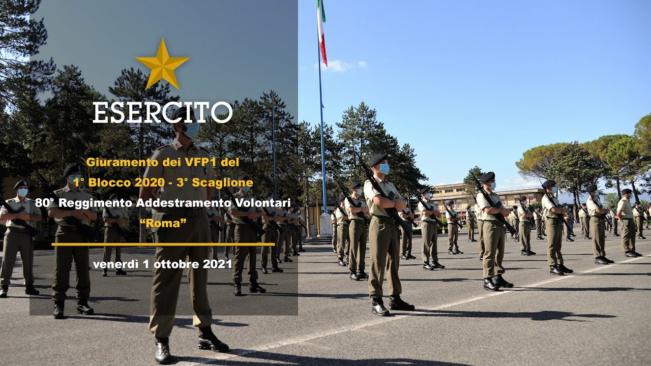 Giuramento dei VFP1 del 1° Blocco 2020 - 3° Scaglione - 80° RAV "ROMA" Cassino