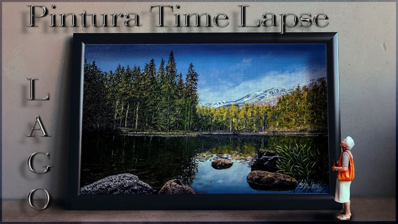 Timelapse pintura  Lago  oleo