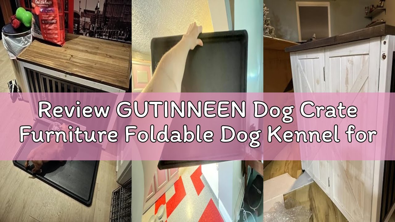 Review GUTINNEEN Dog Crate Furniture Foldable Dog Kennel for Small Medium Dogs Large Solid Wood Dog