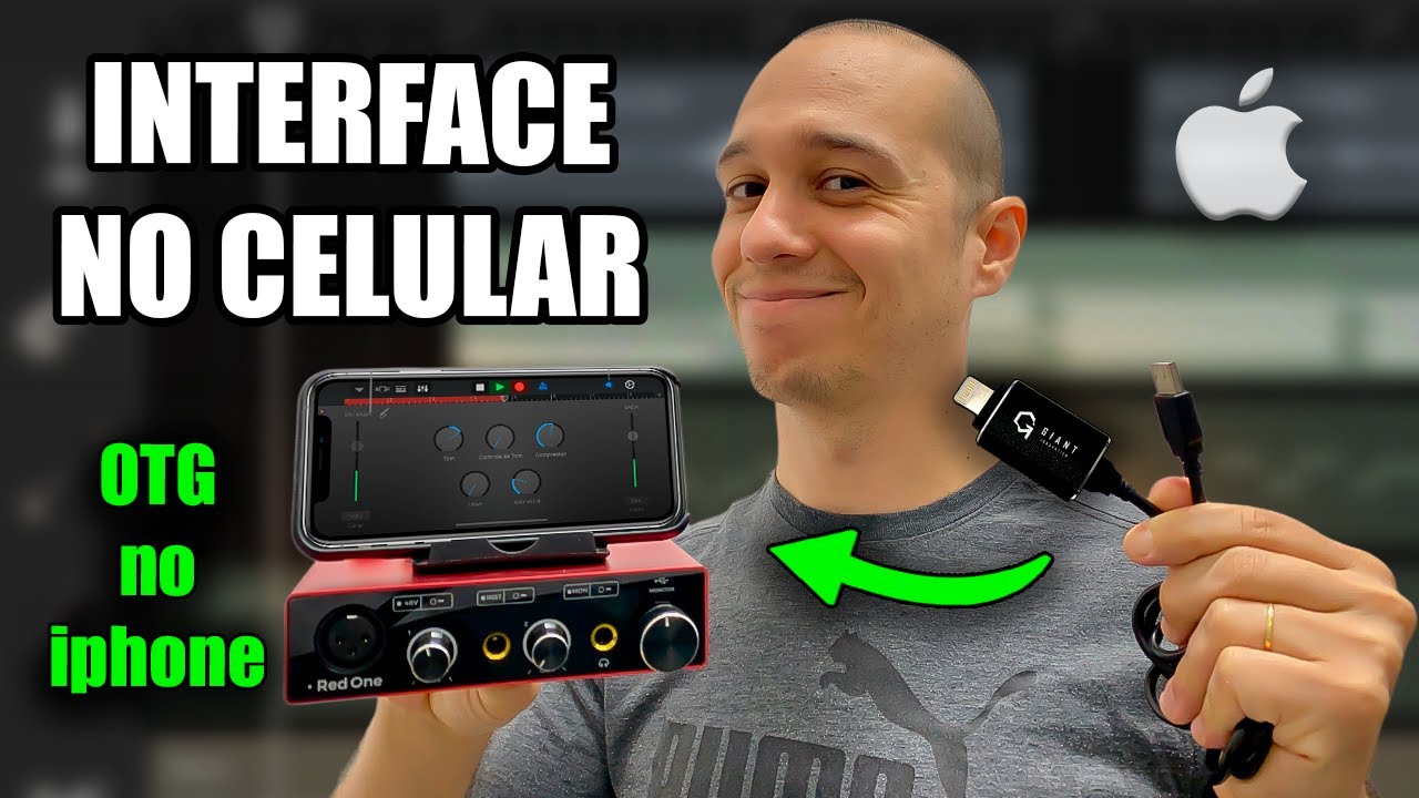 Interface de audio direto no celular | Adaptador OTG no iphone com app Garage Band
