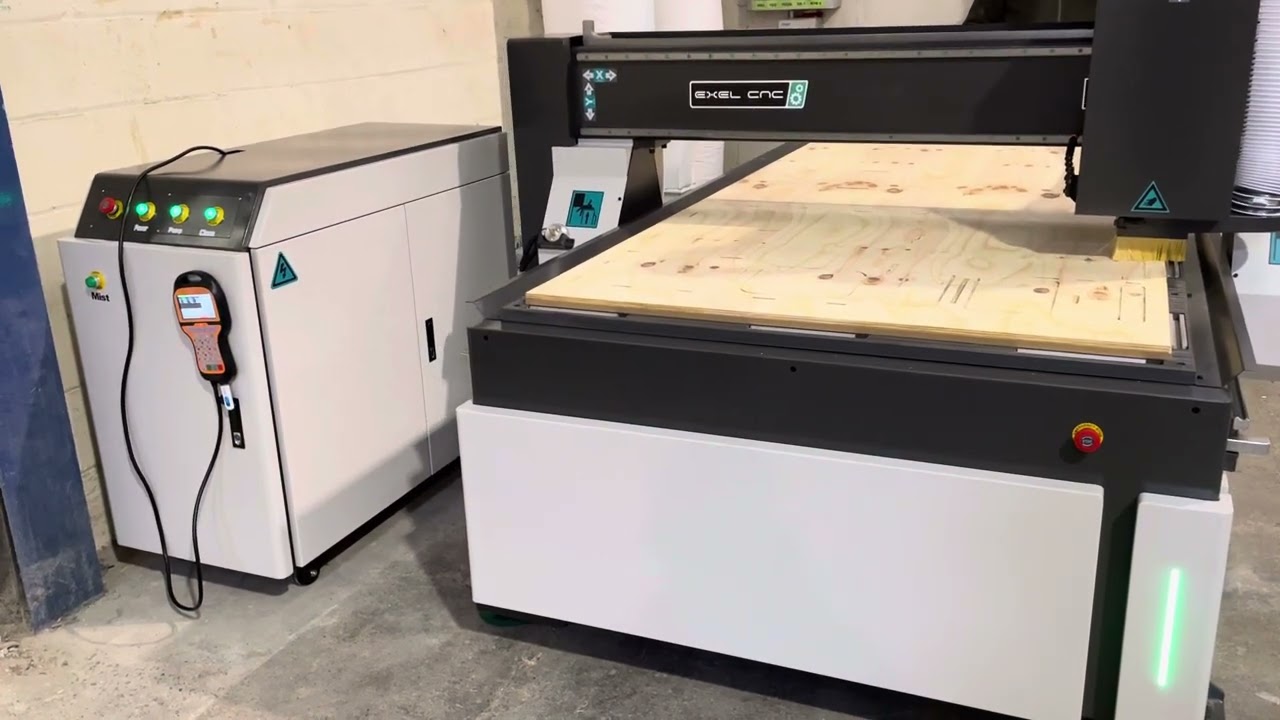 Exel CNC M5S CNC Router, cutting 15mm ply for sofa frames
