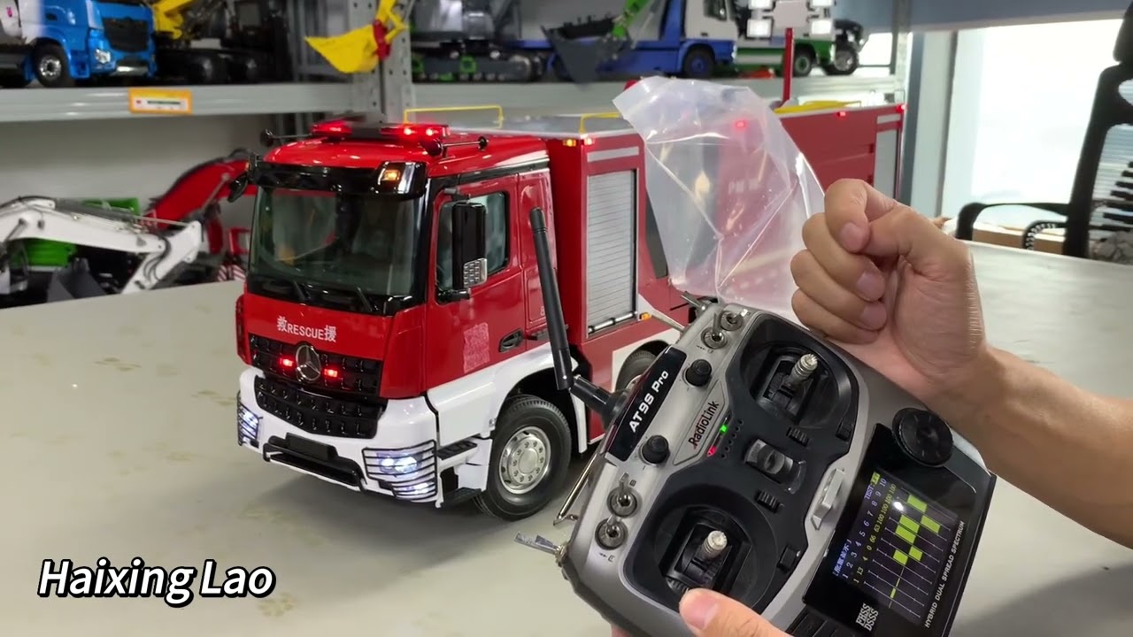 Fire fighting truck function test !! 8x4 chassis 1/14 scale rc truck