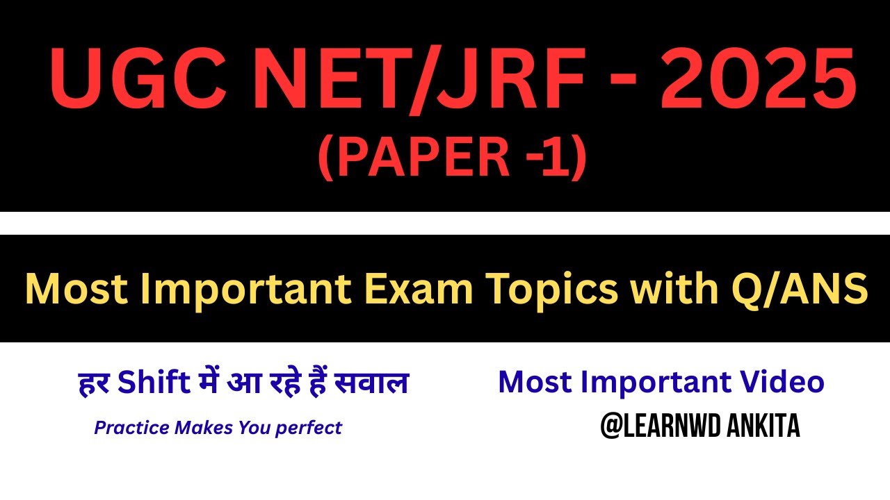 Most Important Revision Topics | UGC/NET Paper 1 | 31st Dec to 5th Jan questions