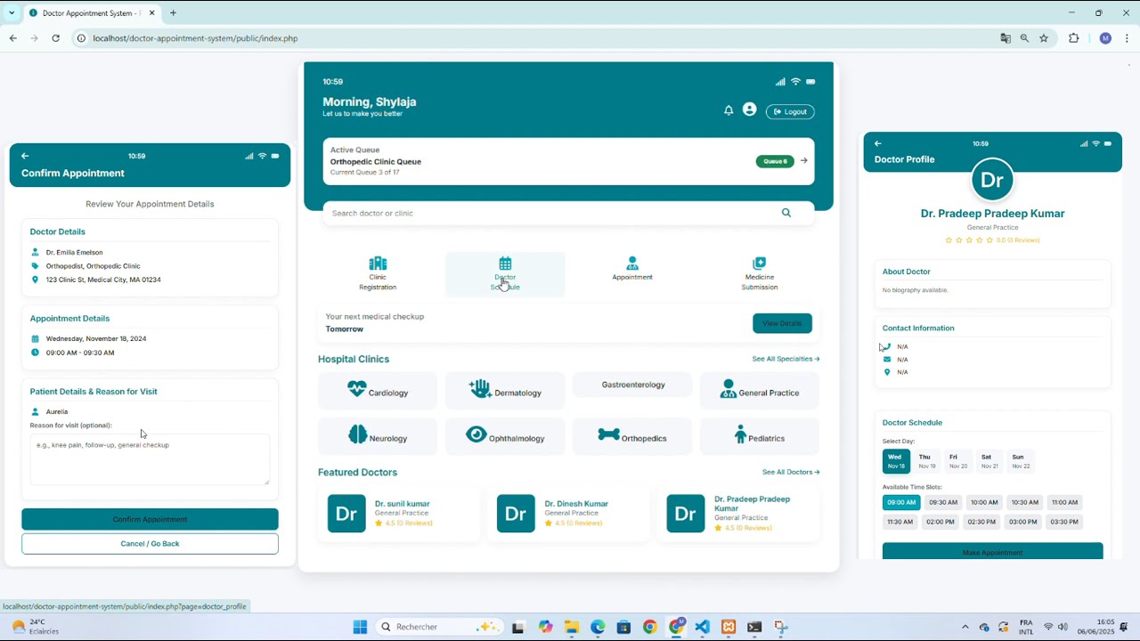 Build a Complete Doctor Appointment Management System using Php and Mysql