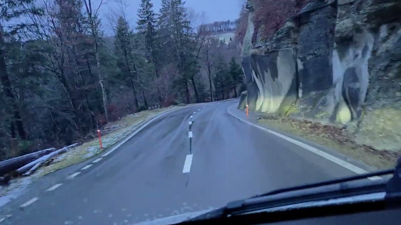 Driving on mountain Swiss road