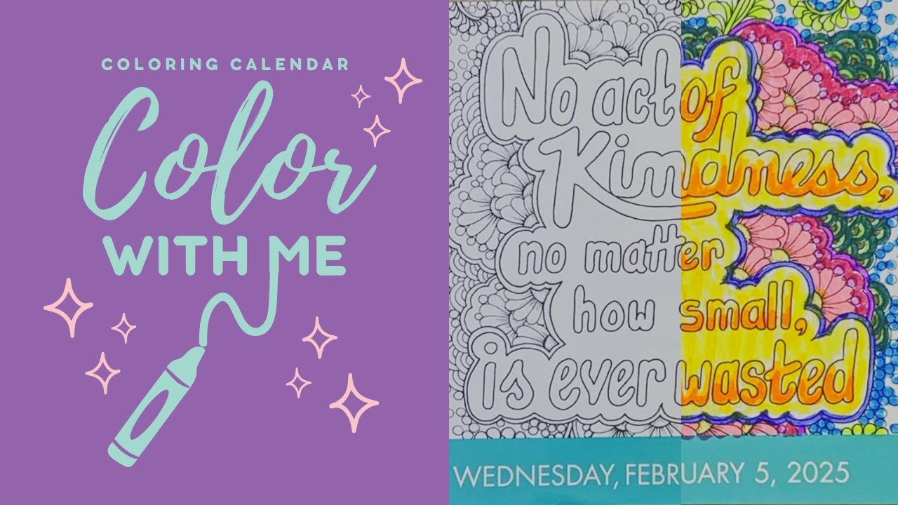 Daily Coloring Calendar 2025 | Color With Me [February 5] (Lo-fi)