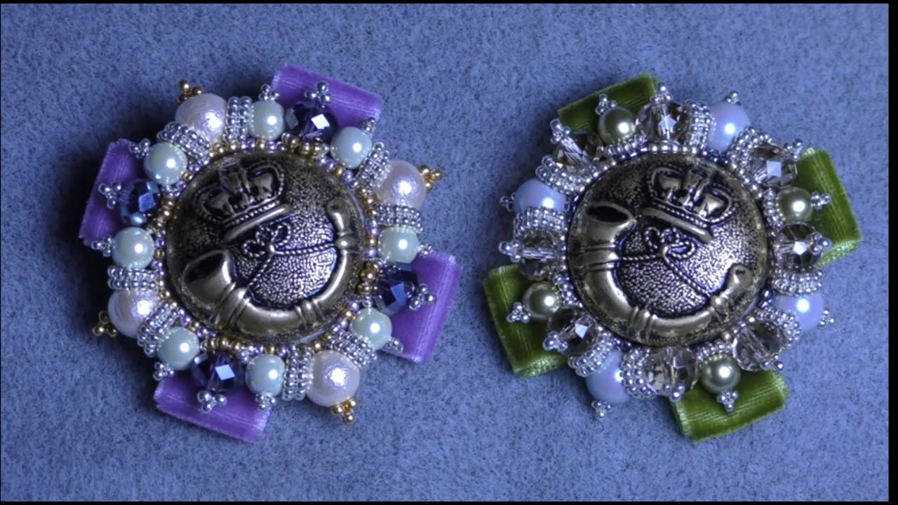 Tutorial: Button Brooch. Пуговица Брошь Орден.Part 1