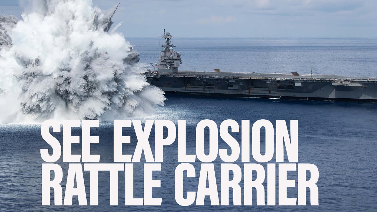 Watch: 'shock trials' rock aircraft carrier