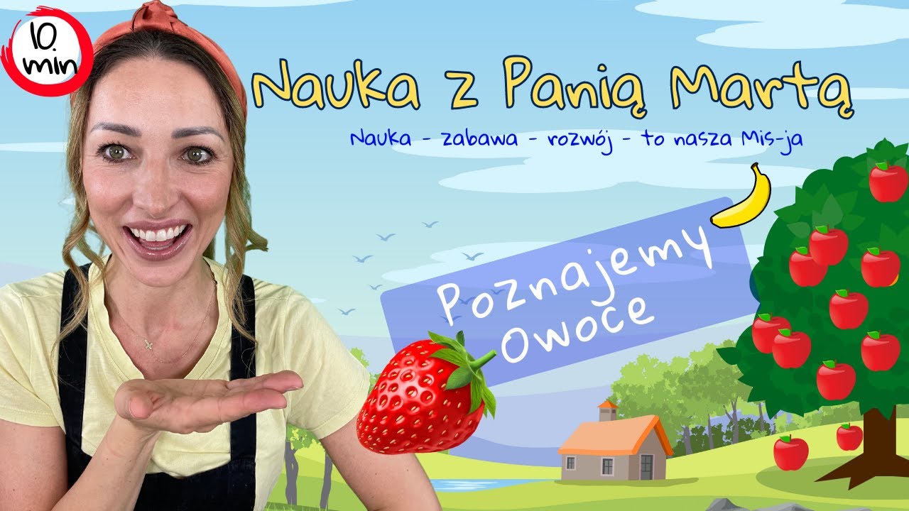 Nauka owoców dla dzieci | Podział wyrazów na sylaby | Rozpoznawanie | Wymowa | Pisownia |