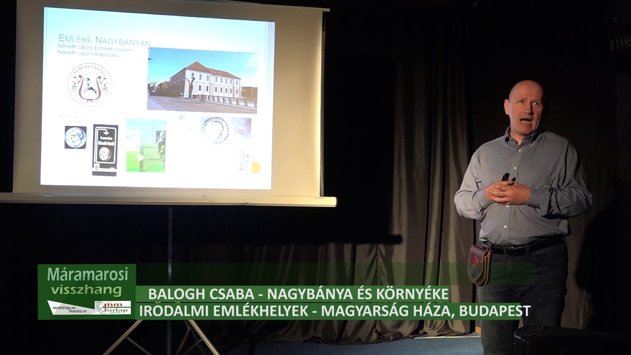 Nagyb&aacute;nya &eacute;s k&ouml;rny&eacute;ke: Irodalmi eml&eacute;khelyek - Balogh Csaba előad&aacute;sa a Magyars&aacute;g H&aacute;z&aacute;ban, első r&eacute;sz