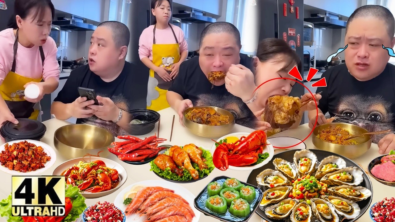 ドッキリ満点！仲良し夫婦の楽しい食事タイムのASMR _ ASMR FOOD 🍜🍝🍜🥓🥢🍗