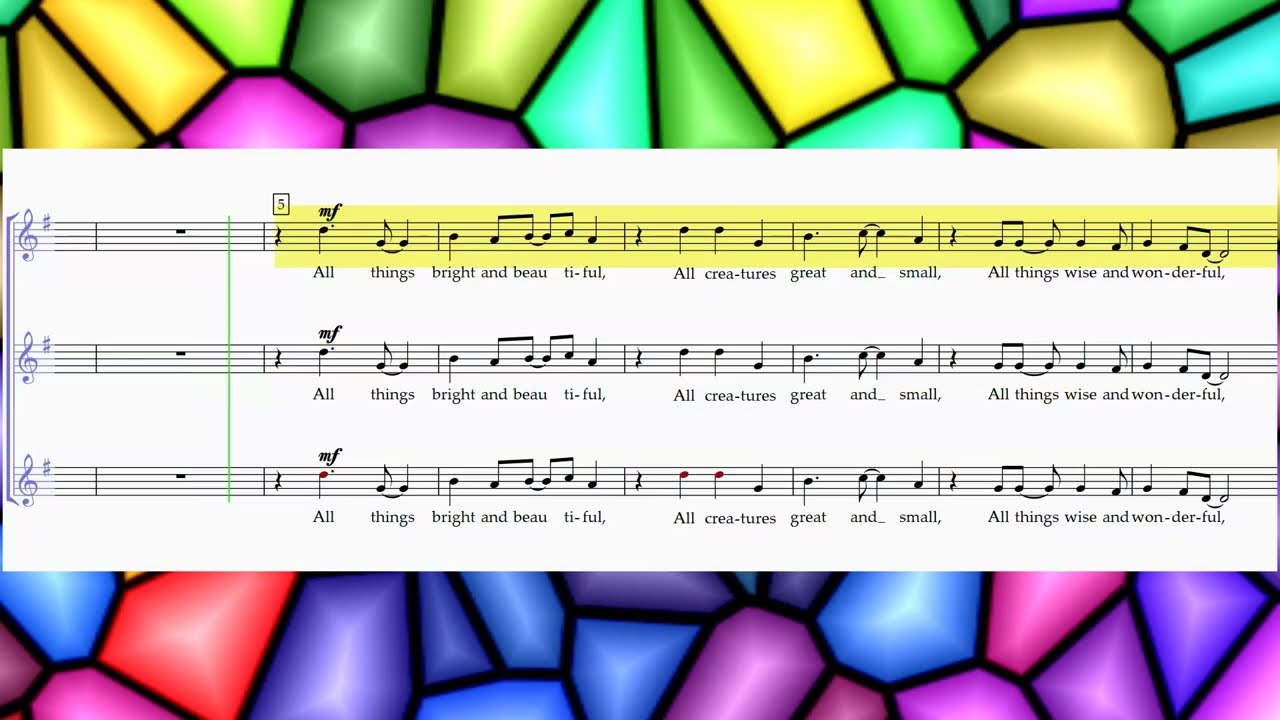 ALL THINGS BRIGHT AND BEAUTIFUL Part 1/ Descant Rehearsal Video