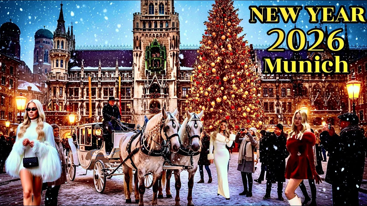 Munich New Year’s Celebration 2026 ❄️🎆 Snowy Night Walk | 4K