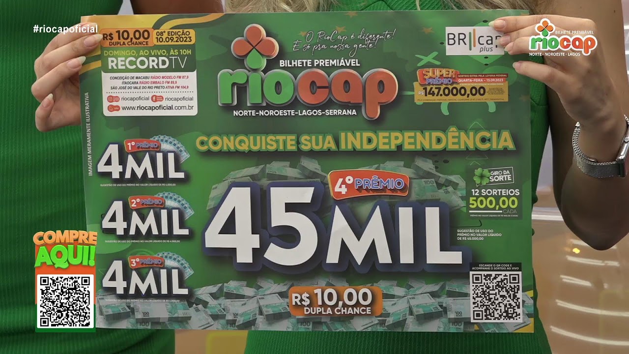 SORTEIO RIOCAP  07&ordf; EDI&Ccedil;&Atilde;O   03/09/2023 - RECORD TV INTERIOR RJ