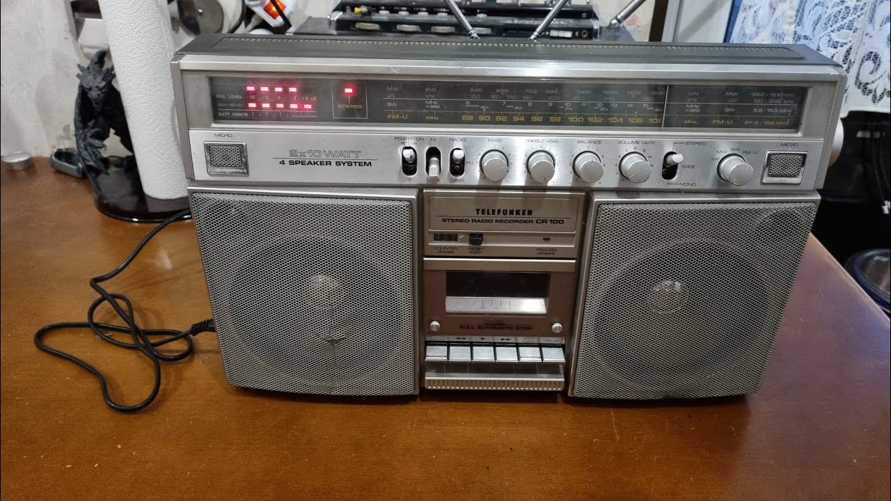 Test und Reparatur eines Telefunken Stereo Radiorecorder CR 100 Ghettoblaster,  Boombox.