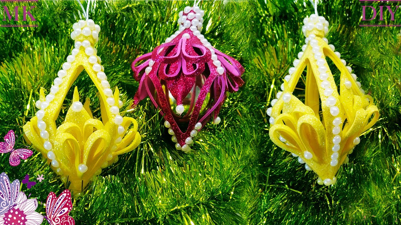 🎄 Необычная елочная игрушка из фоамирана. 🎄 Unusual Christmas tree toy made of foamiran.
