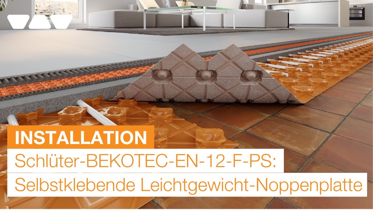 Schlüter-BEKOTEC-EN-12-F-PS: Noppenplatte für rissfreie Belagskonstruktionen | Installationsvideo