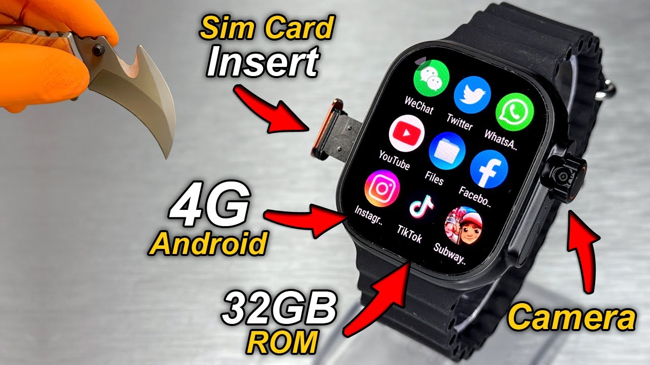 DW100 Pro 4G Android SmartWatch With SimCard Insert & Camera⚡️3GB RAM + 32GB ROM + HotSpot⚡️