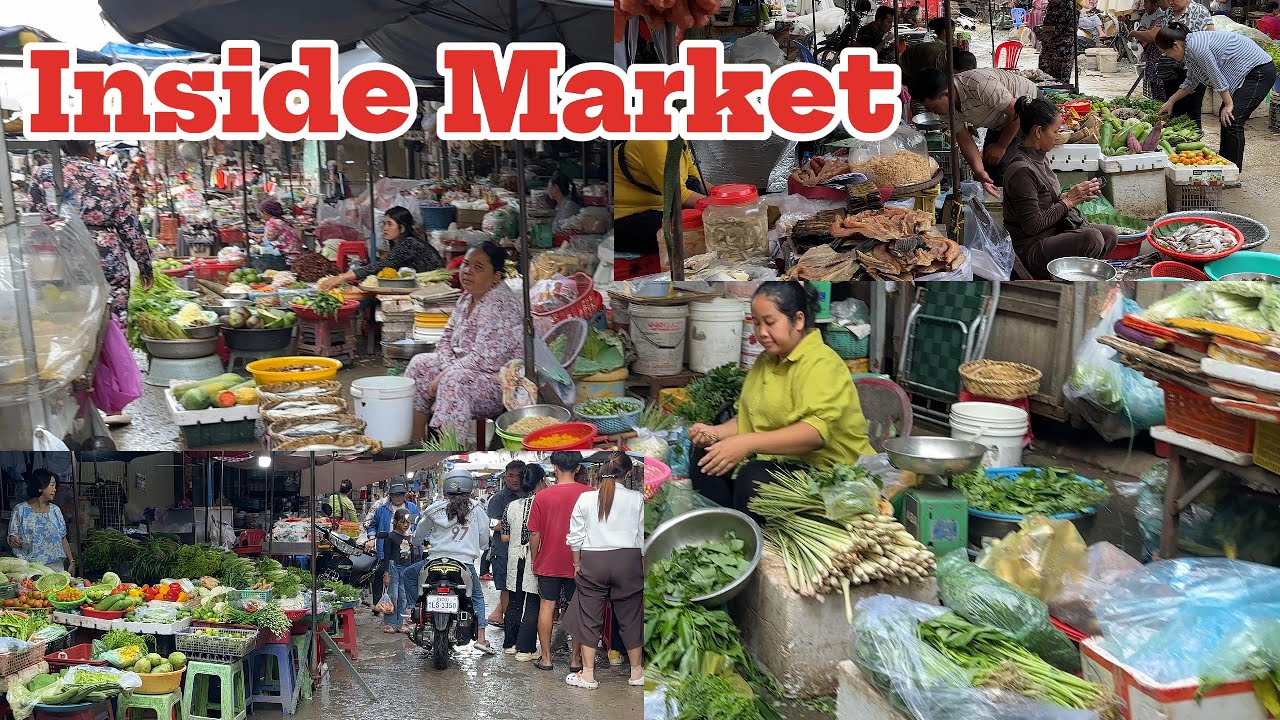 Inside Takmao Market Scene Tour | Amazing Local Food & Market Life in Kandal Province, Cambodia 2025