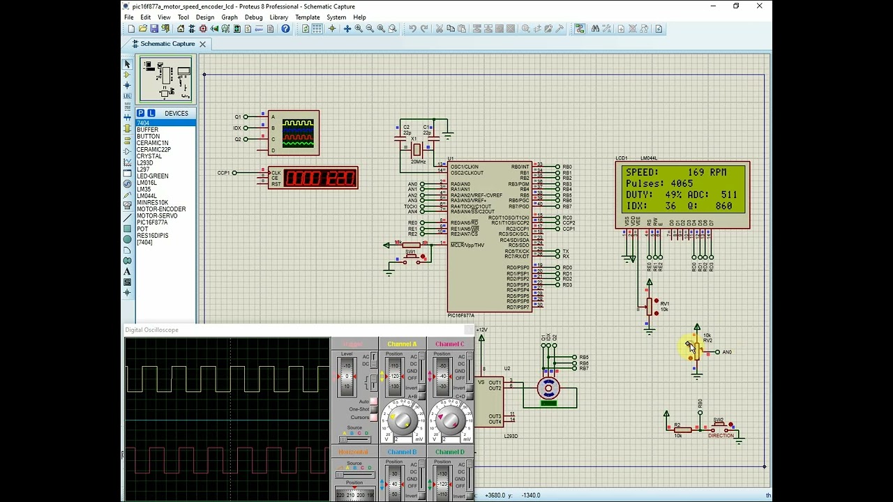 PIC16F877A PWM Motor Speed RPM