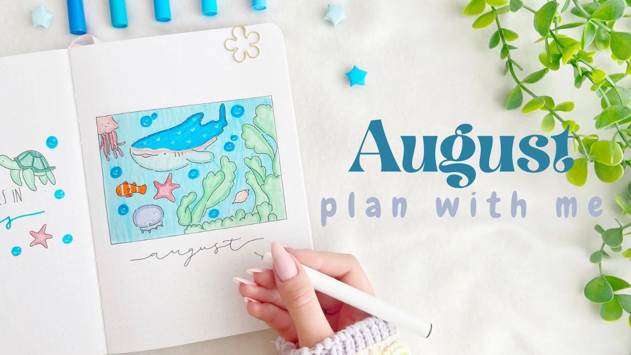 🪼 August Plan with Me - Ocean Theme | Bullet Journal