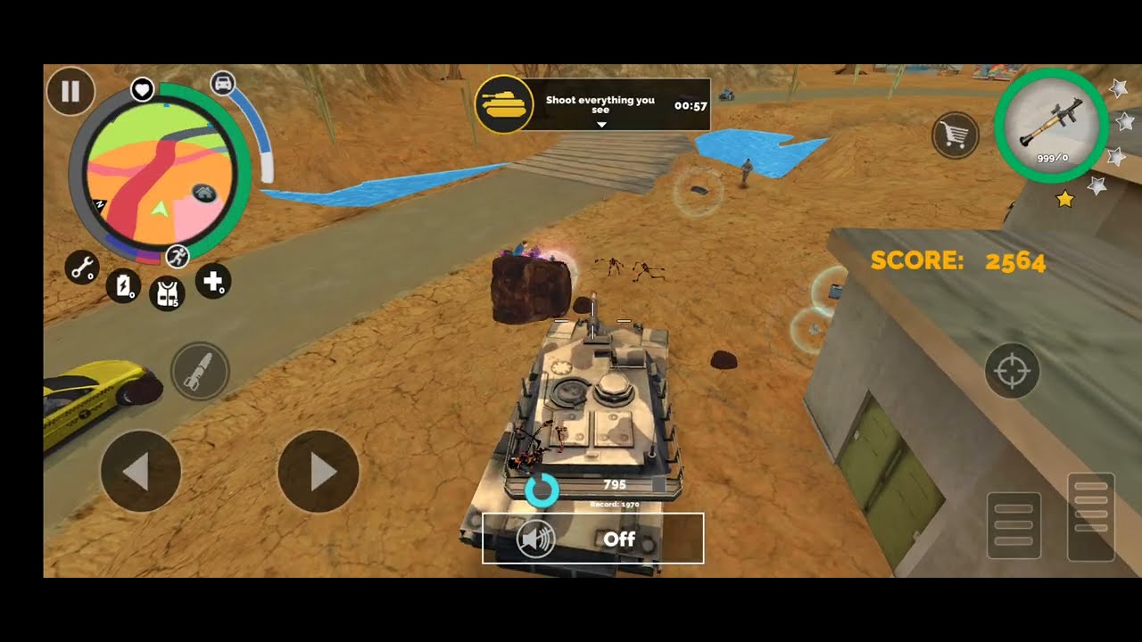 Machin gun extrem police car destroy 
