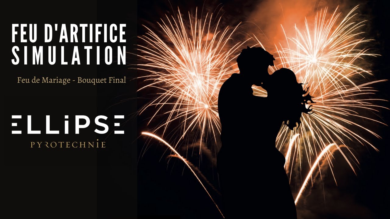 FEU DE MARIAGE - Extrait du Bouquet final - Simulation 3D - Spectacle Pyromusical