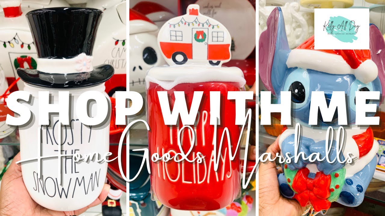 SHOPPING HOMEGOODS , TJ MAXX  AND MARSHALLS, CHRISTMAS DECOR SHOP WITH ME, RAE DUNN CHRISTMAS