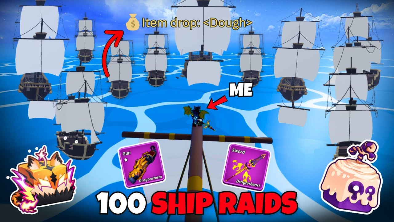 Defeating 100 Ship RAIDS In Bloxfruits...