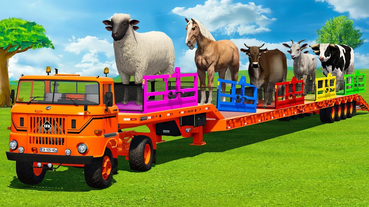 LOAD SHEEPS, HORSES, GOATS, COWS, BULLS & TRANSPORT WITH IFA TRUCK - Farming Simulator 22