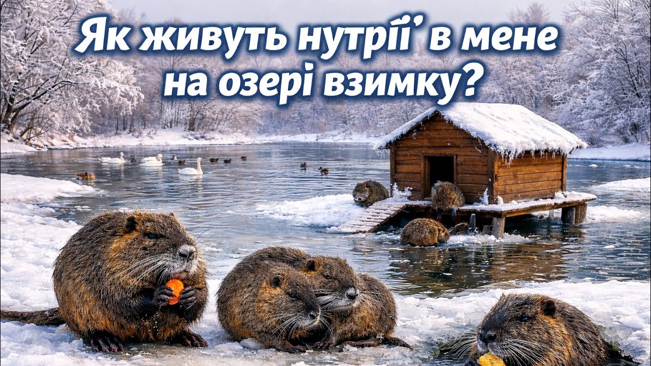 Як живуть нутріі в мене на озері взимку? 