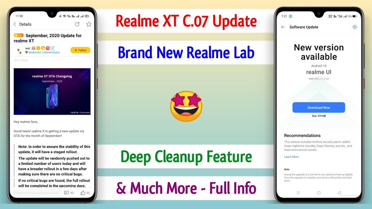 realme XT C.07 Update - realme Lab New Features, Deep Cleanup, Auto Scrolling Screenshot & More 😀❤️