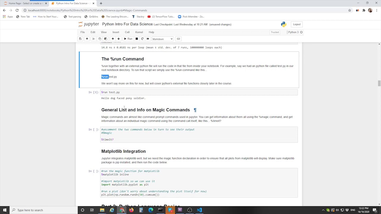 Lsn 8 - Looking at Jupyter Magic Commands.