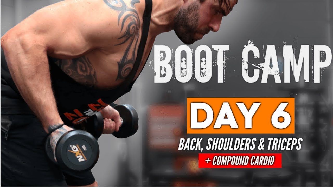 30 Minute Upper Body Dumbbell Workout | Back, Shoulders & Triceps | Boot Camp Day 6