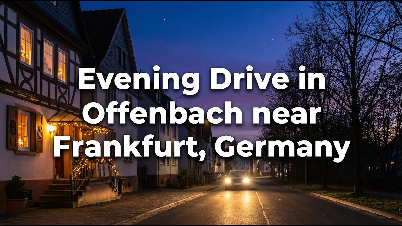 Relaxing Evening Drive in Offenbach, Germany near Frankfurt | Front View ❄️😌🚗🛣️
