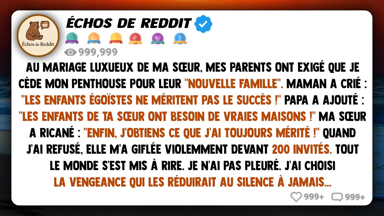 Lors du mariage somptueux de ma sœur, mes parents m'ont carrément demandé de leur abandonner mon...