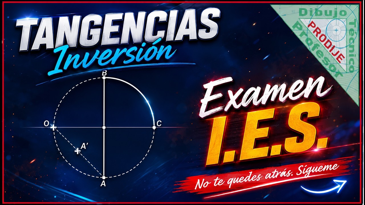 Tangencias. Inversión  EXAMEN I.E.S.  4.- INVERSA DE UNA RECTA Y UN CUARTO DE CÍRCULO  POR 2 MÉTODOS