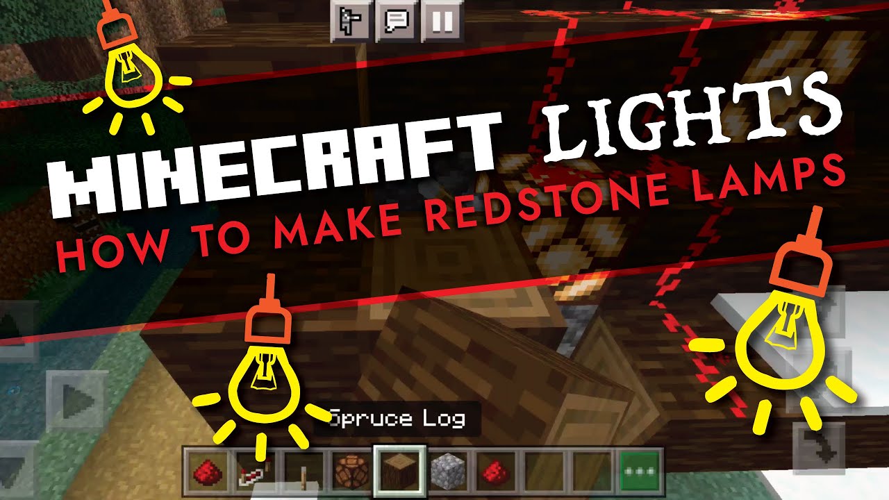 💡 MINECRAFT How-To: Create working lights 💡 using redstone, Redstone Lamps