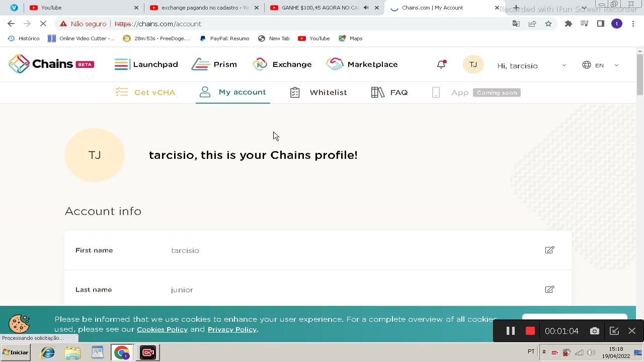 EXCHANGE PAGANDO 200,000 TOKENS NO CADASTRO!!!