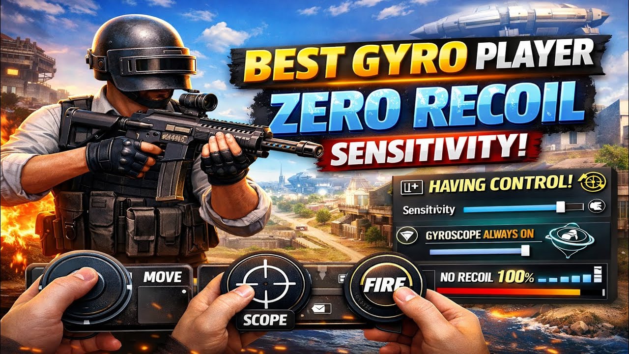 Best Gyro player sensitivity| 0 recoil | All My settings (controls sensitive Audio) ♥️