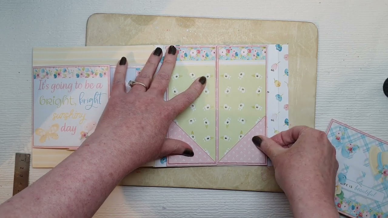 Spring Flowers Scrapbook Album Tutorial Part Three