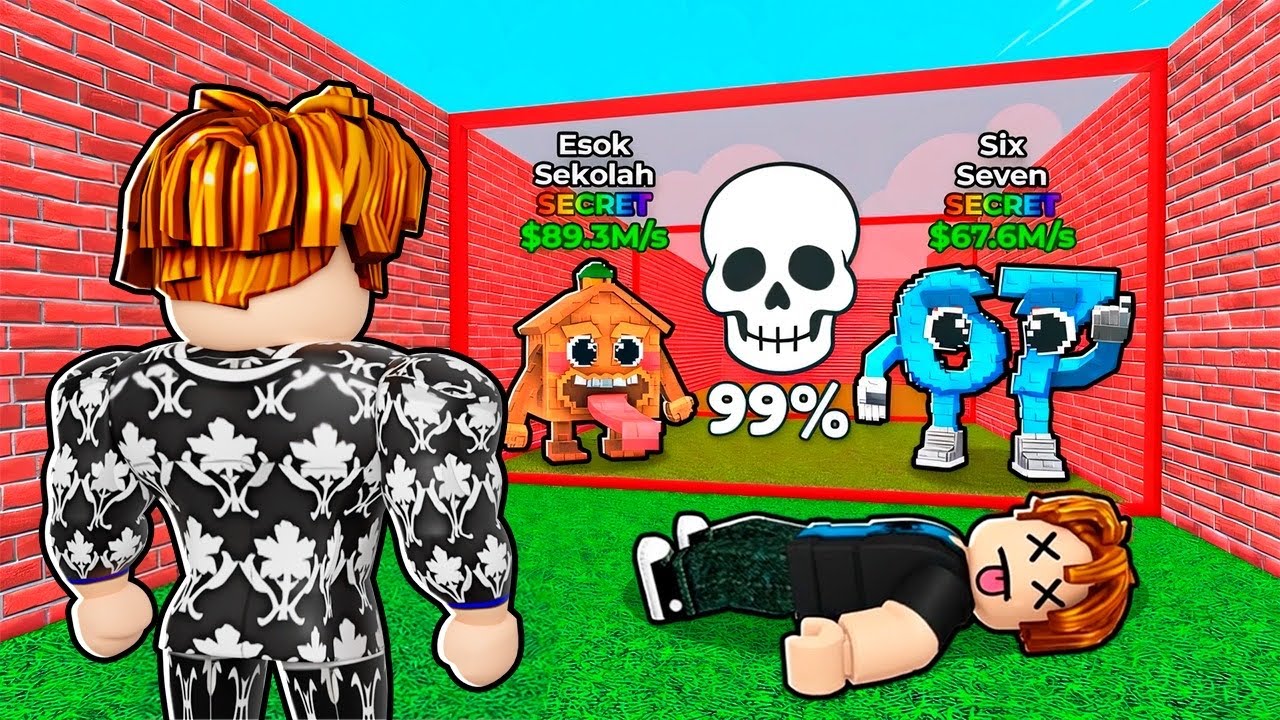 99% CHANCE DE MORRER PARA ROUBAR O BRAINROT NO ROBLOX 😰