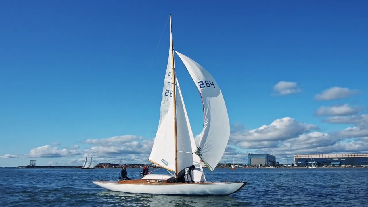 Classic Finnish Hai yacht sailing outside Helsinki