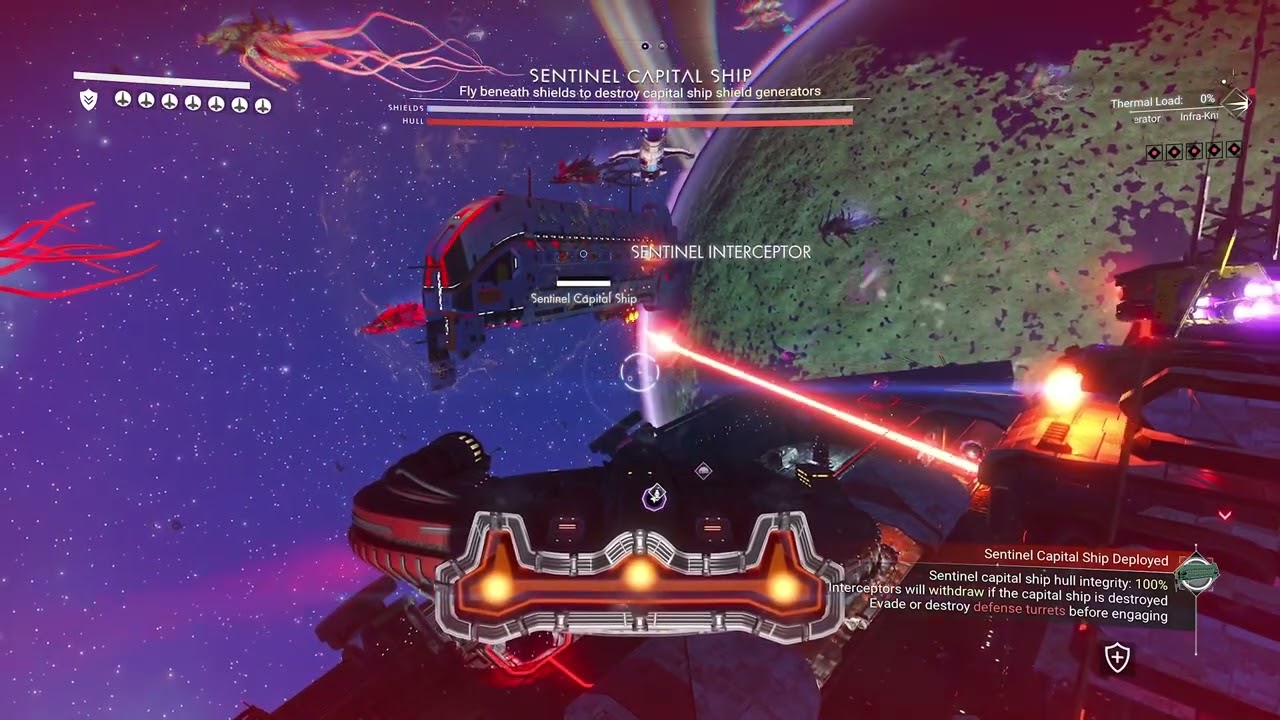 No Man&rsquo;s Sky - Dreadnought Destroys a Sentinel Ship