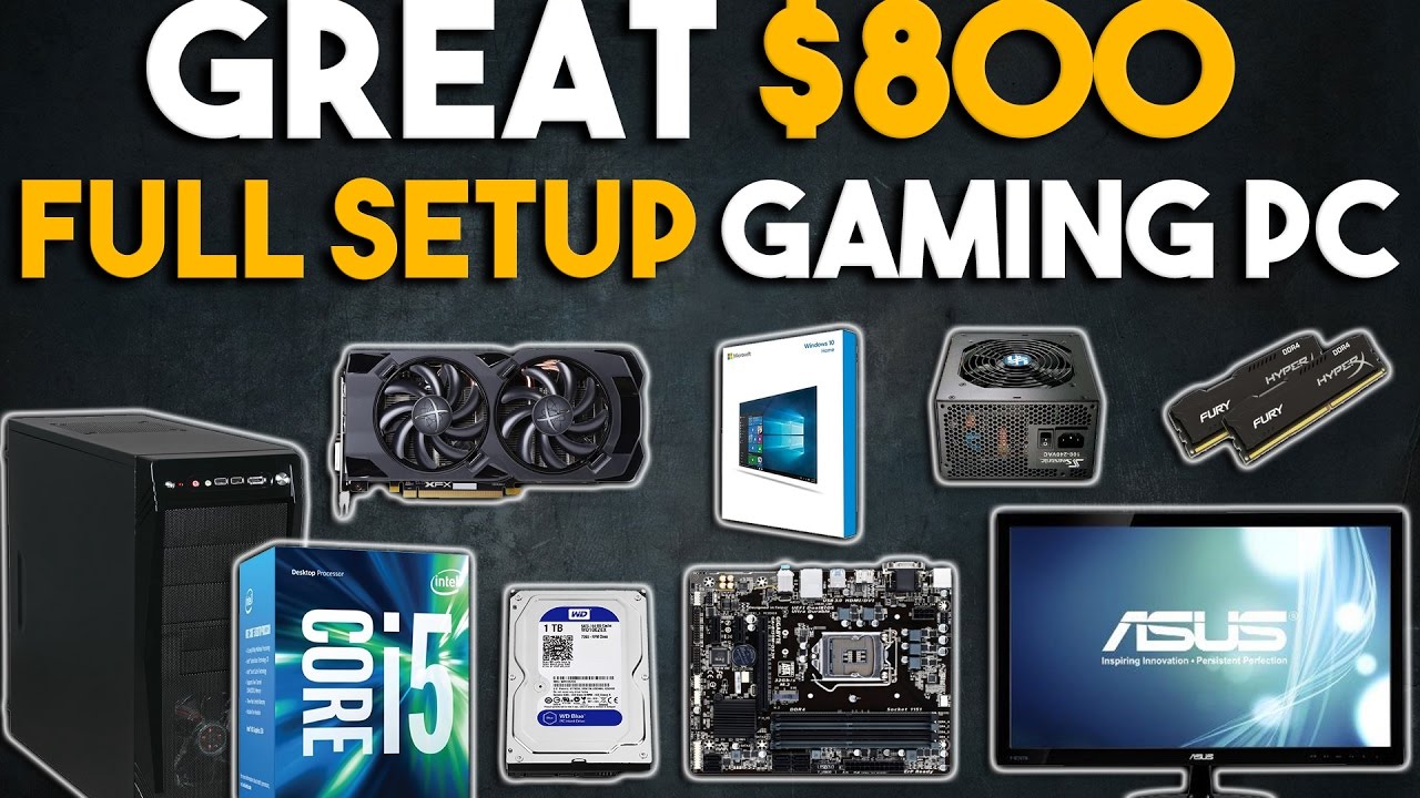 Great $800 Full Setup Gaming PC Build 1080p Gaming PC January 2017