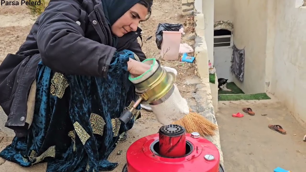 Rainy Day in the Mountains | Nomadic Mother Repairs the Tent and Cooks a Warm Meal