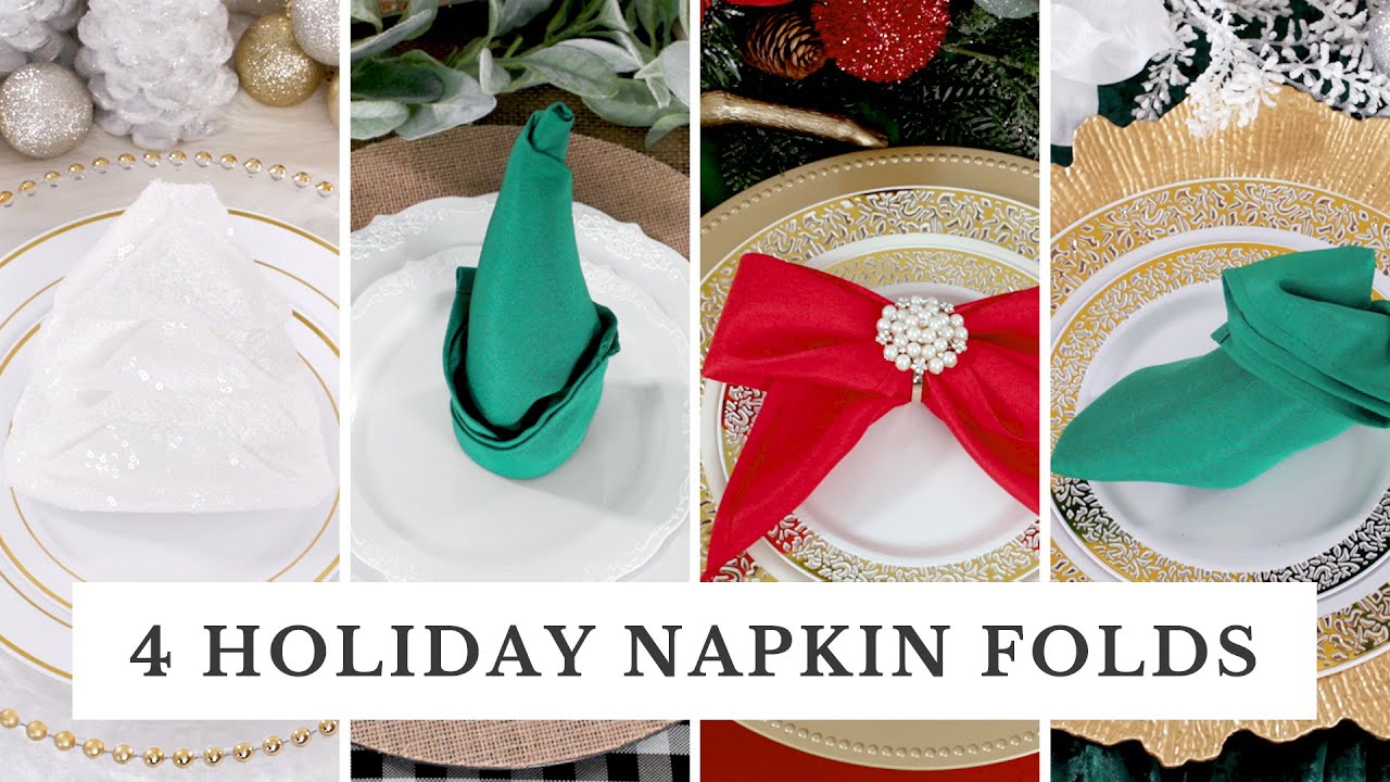 4 Holiday Napkin Folding Ideas (Easy Christmas DIY)