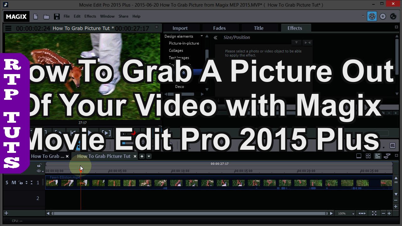 Magix Movie Edit Pro Plus: How To Grab a Picture from a Video (Exporting a single frame as jpeg).