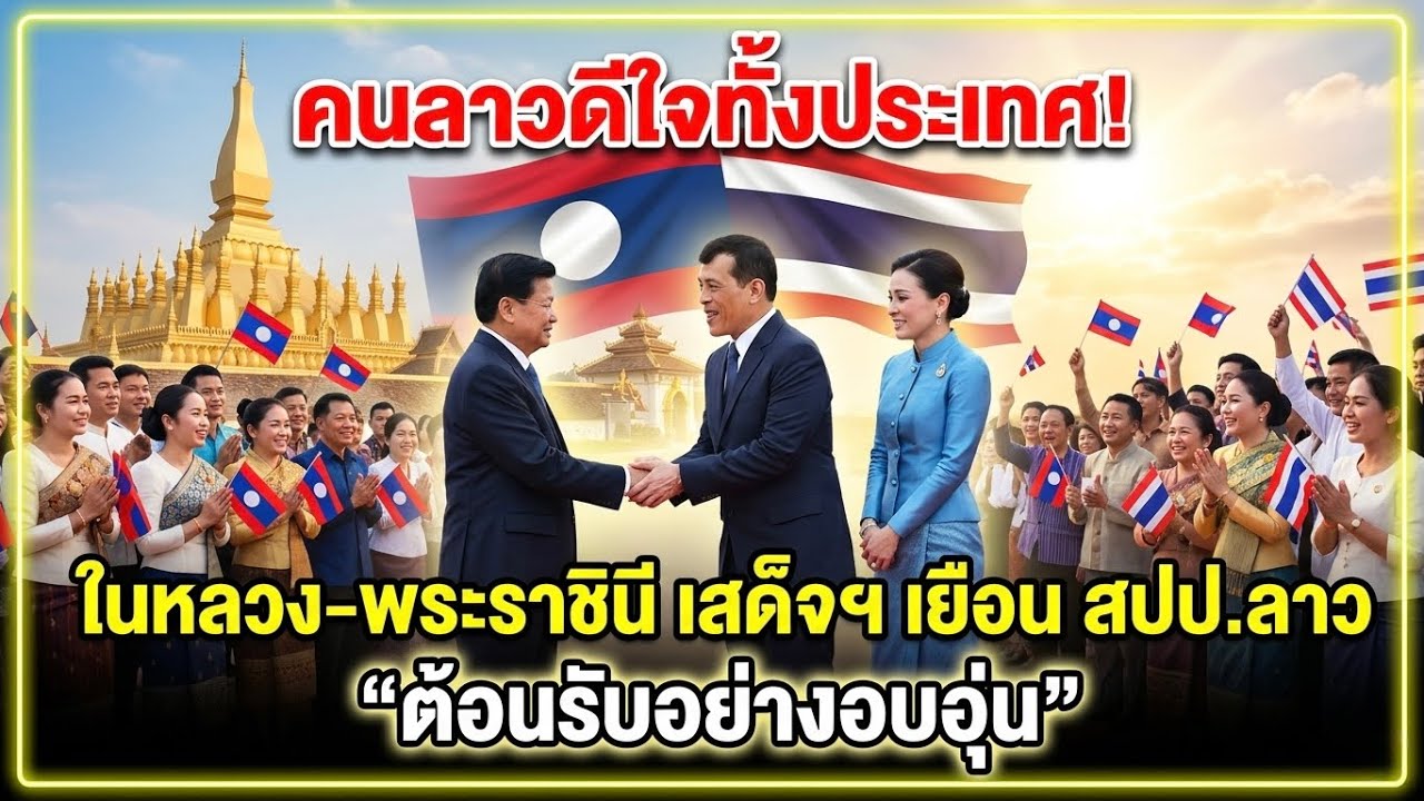 คนลาวดีใจทั้งประเทศ!ในหลวง-พระราชินี เสด็จฯ เยือน สปป.ลาว